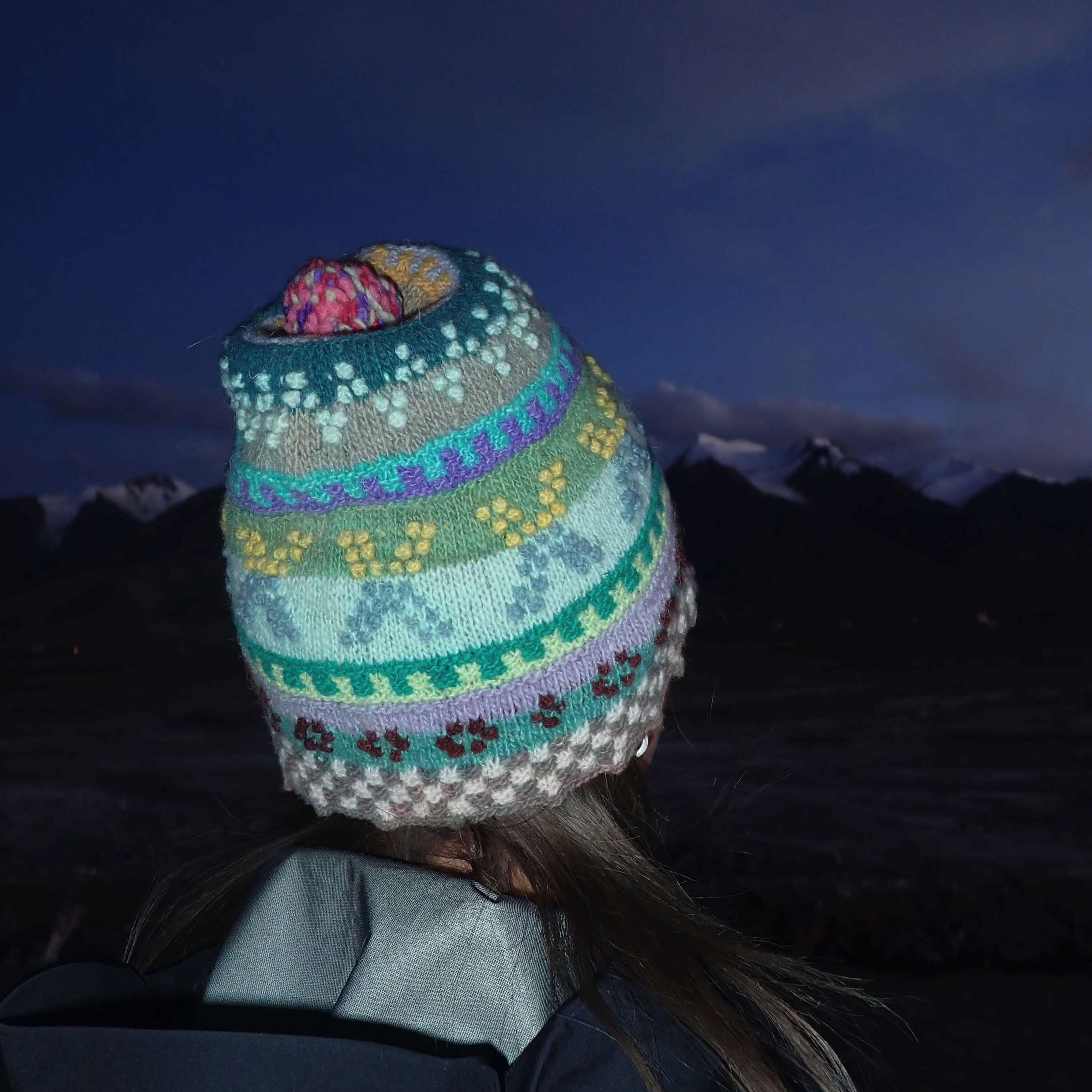 智利羊驼毛手工编织帽进口高山毛线复古民族波西米亚礼物南美洲