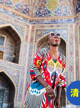 Uzbek Ikat乌兹别克斯坦手织彩色长袍丝绸之路中亚复古