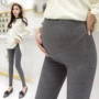 Quần legging bà bầu 2019 mùa thu mới cao eo nâng bụng quần Hàn Quốc chân quần mùa xuân và mùa thu quần dài mang thai - Phụ nữ mang thai quần / quần bụng quần vải bầu