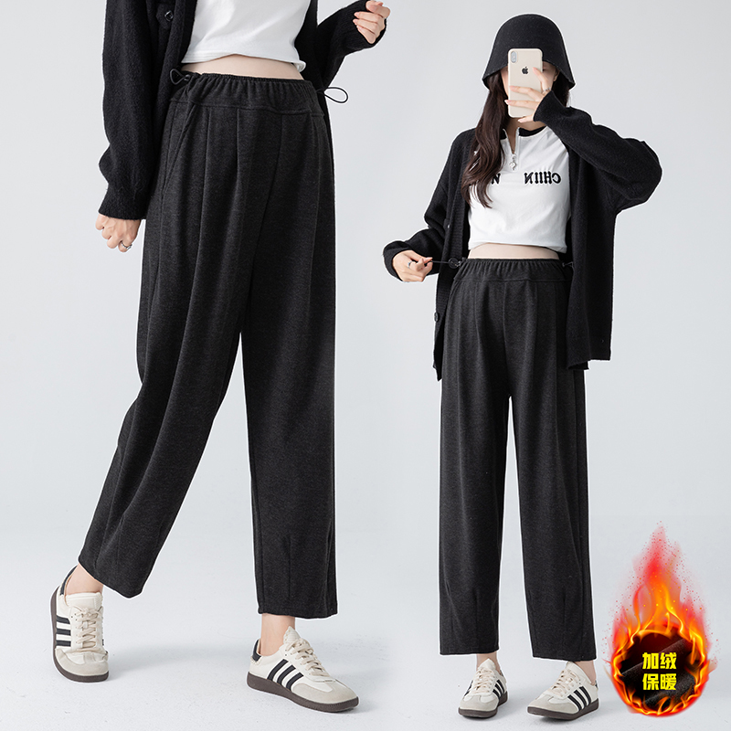 孕妇冬装抽绳裤子冬季外穿九分裤