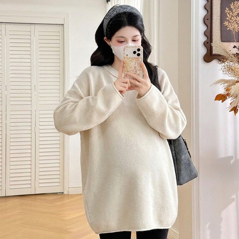 孕妇装秋冬装简约百搭长袖针织衫