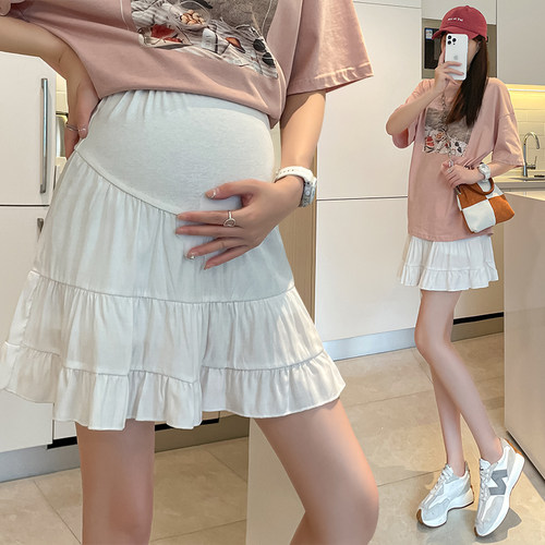 孕妇装夏装褶皱雪纺半身裙夏短裙