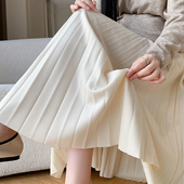 显瘦孕妇裙春装 孕妇裙子春季 外穿抽绳百褶半身裙宽松大码 A字裙春