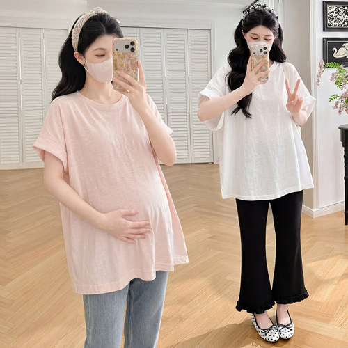 孕妇装夏装简约休闲百搭短袖上衣
