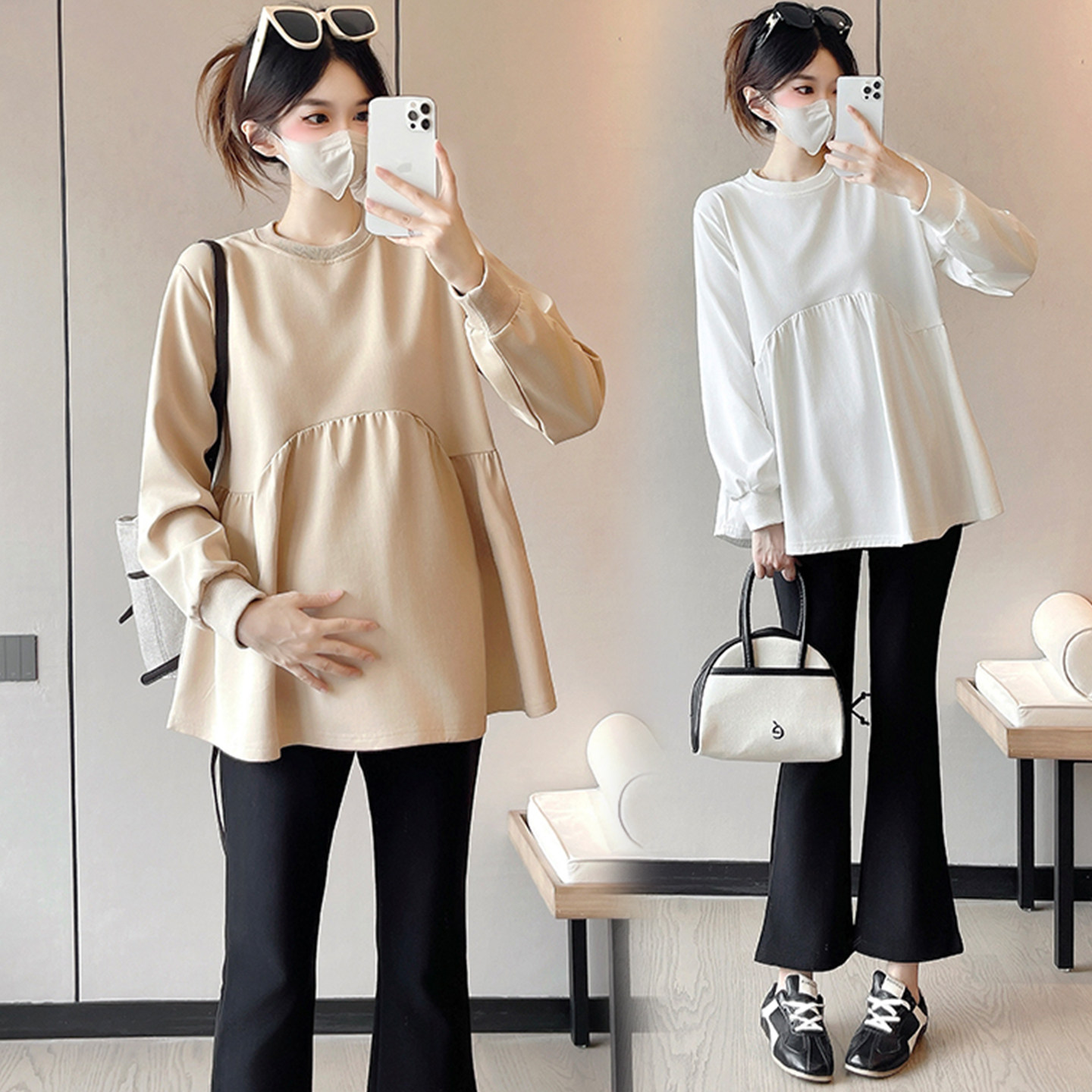 孕妇装春装长袖上衣春季九分裤2026新款孕妇套装春秋休闲两件套春,孕妇装/孕产妇用品/营养,套装,淘宝优惠券,粉丝福利购,淘宝优惠卷