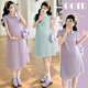 简约休闲裙子夏季 孕妇装 翻领连衣裙时尚 小清新短袖 百搭孕妇裙 夏装