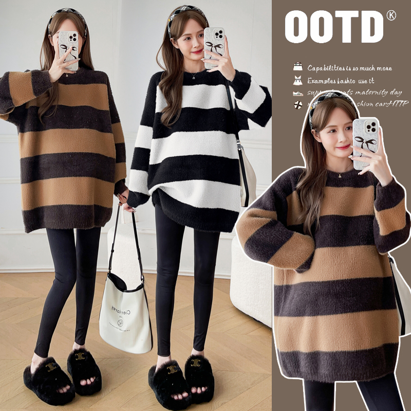 孕妇装秋冬装长袖针织衫套头毛衣