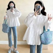 春装 春季 设计感简约休闲长袖 孕妇衬衫 百搭衬衣 上衣2026新款 孕妇装