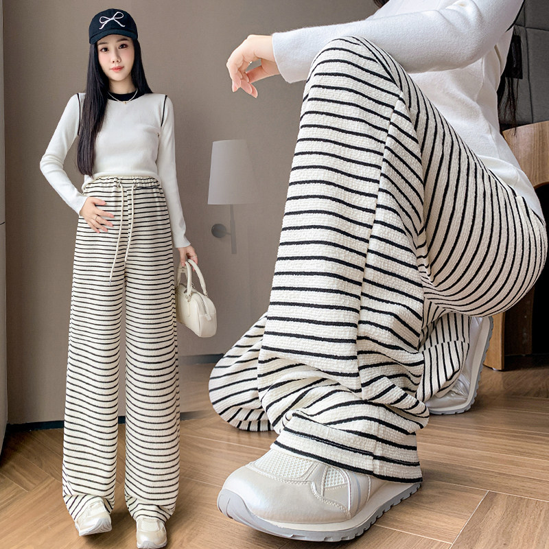 孕妇裤子秋季外穿黑白条纹毛巾裤宽松休闲阔腿裤冬季加绒保暖长裤,孕妇装/孕产妇用品/营养,孕妇休闲裤,淘宝优惠券,粉丝福利购,淘宝优惠卷