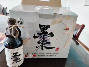 洋县阡糯黑米酒洋县黑糯米酒酿甜黑米黄酒陕西特产500ml*6瓶装