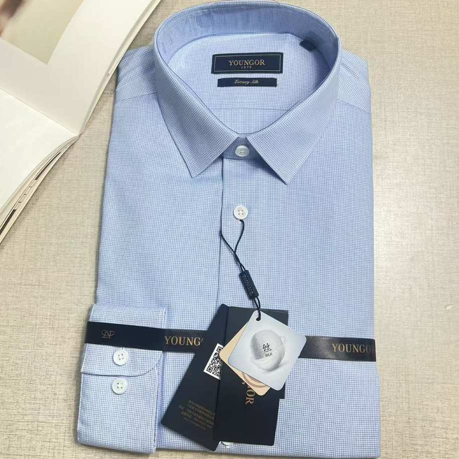 雅戈尔长袖衬衫羊毛+蚕丝免烫