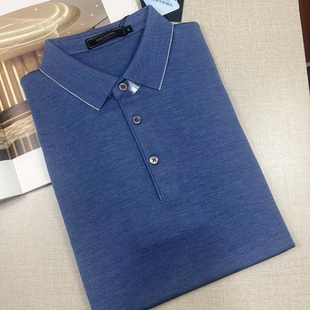 雅戈尔男士 T恤羊绒桑蚕丝翻领柔软舒适好面料580227H 商务休闲短袖