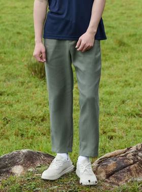 雅戈尔Hanp/汉麻世家春夏男100%汗麻透气直筒九分锥形裤333025QQA