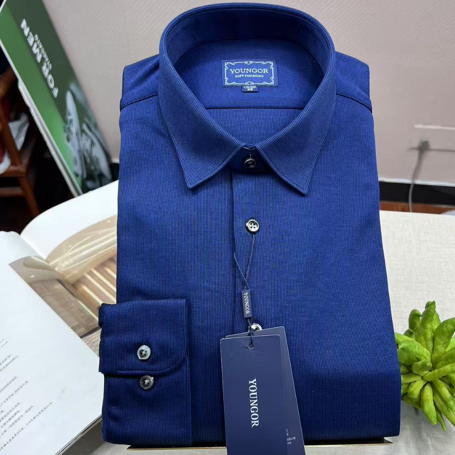 秋冬加厚雅戈尔男士高端商务全棉蓝色针织修身长袖衬衫125098HJY,男装,衬衫,淘宝优惠券,粉丝福利购,淘宝优惠卷
