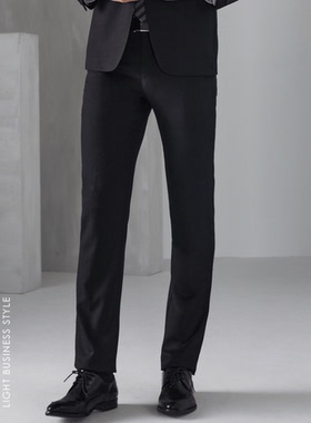 春秋雅戈尔男士商务休闲黑色修身羊毛铜氨纤维西裤217036ACY