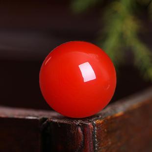 原矿保山南红散珠玛瑙单珠圆珠子满肉柿子红隔珠金刚星月手串配饰