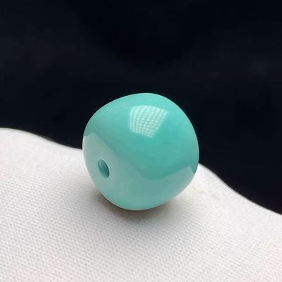 原矿保真高瓷绿松石单珠老型桶珠散珠顶隔珠佛珠金刚星月手串配饰