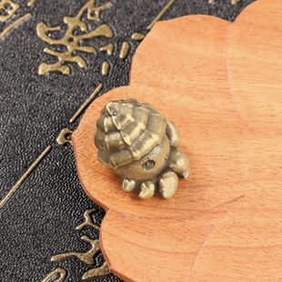 黄铜茶宠小摆件海洋贝壳小章鱼创意可爱古铜手把件仿古玩做旧茶