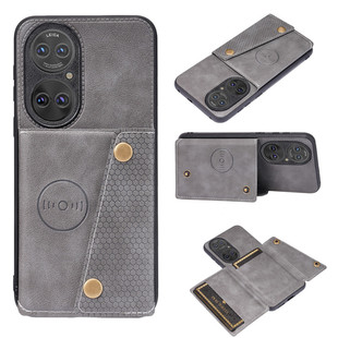 适用华为P50Pro手机壳可插卡放卡包零钱创意车载磁吸HUAWEIp50保护套全包保软防摔p50E装 插卡槽商务简约男女