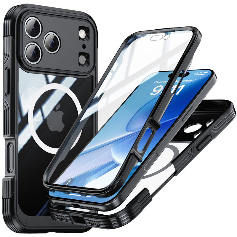 适用于iPhone17ProMax手机壳强防摔全包边双面保护套17苹果Air硅胶软16e/15plus简约商务