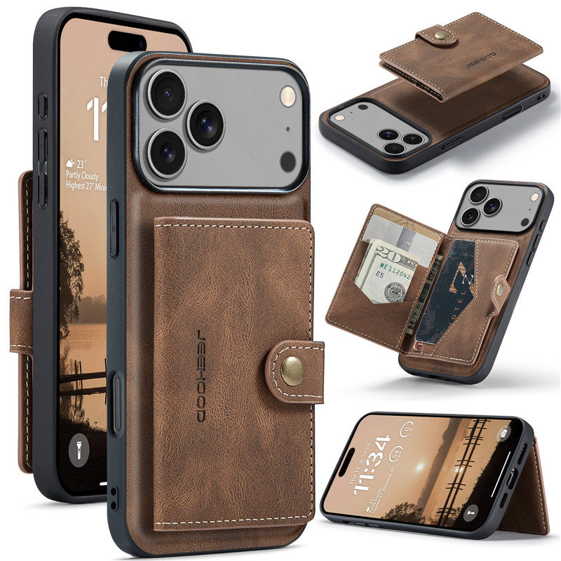 适用于iPhone17ProMax手机壳可磁吸卡包皮套放卡零钱创意苹果Air保护套插卡槽17Pro/16e/15/14plus/13/12/11