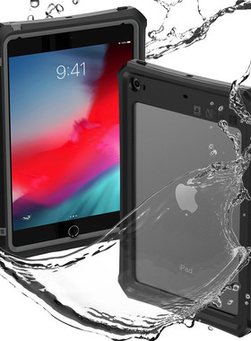 适用iPadMini5保护壳三防全包边防水防摔防尘沙防雨雪mini6保护套mini4硅胶软创意潜水拍摄户外游泳漂流外卖