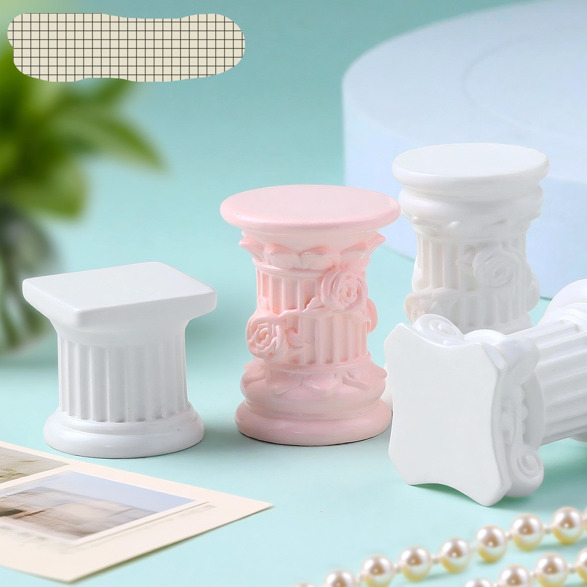 微缩仿真欧式罗马柱立体装饰摆件娃屋捏捏拍照装饰品diy树脂配件