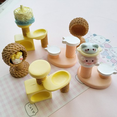 微缩仿真立体猫窝爬架模型娃娃屋捏捏装饰品摆件diy手工树脂配件