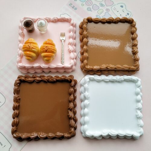 微缩仿真大号蛋糕底托食玩盘子娃屋捏捏装饰场景摆件手工diy配件