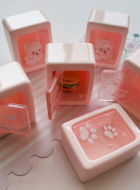 微缩仿真粉色猫爪立体小柜子娃娃屋捏捏装饰摆件手工diy树脂配件