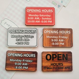 微缩木质英文字牌食玩盘子娃娃屋捏捏装饰盘摆件手工diy树脂配件