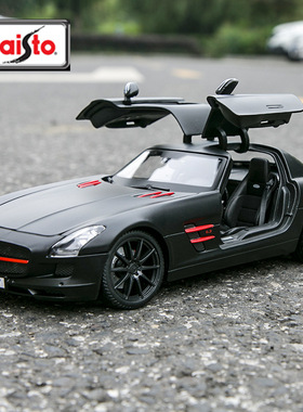 美驰图 1:18 奔驰  SLS AMG GT跑车仿真合金汽车模型玩具红色蓝色