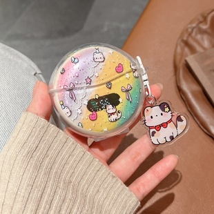 卡通适用m79耳机保护套纽曼M79蓝牙耳机壳华强北M79防摔简约佐伴m79透明TPU分体软壳网红潮壳简约新款