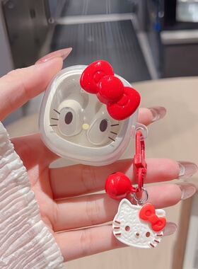 立体hellokitty适用Baseus倍思wm01耳机套WM02透明wm02+蓝牙TPU透明软壳防摔保护女新款立体蝴蝶结