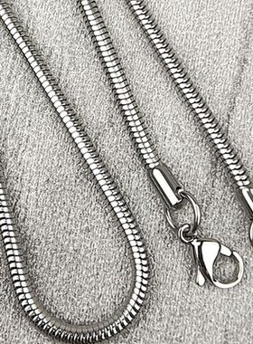 简约钛钢圆蛇骨链项链情侣个性嘻哈朋克百搭毛衣链锁骨链