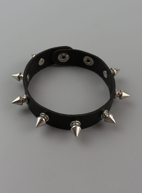 欧美朋克铆钉暗黑摇滚哥特式个性时尚皮质手链