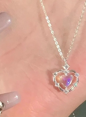 项链学生甜美爱心恋爱女锁骨链小众高级感项链ins风