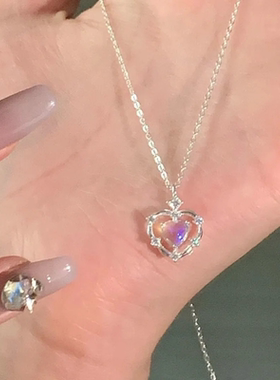 项链学生甜美爱心恋爱女锁骨链小众高级感项链ins风