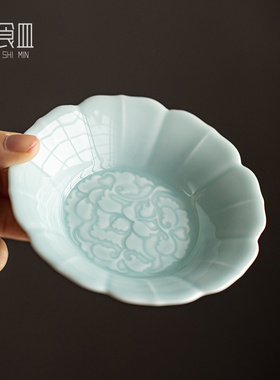 小号高脚盘下午茶点心盘陶瓷茶点盘宋代小吃碟禅意复古家用糕点盘