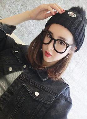 黑框眼镜圆形箭头网红素颜防蓝光眼镜框男韩版近视成品有度数眼镜