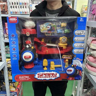 集跑儿童喷雾火车轨道大冒险益智弹射炮弹双面磁吸合金小赛车玩具