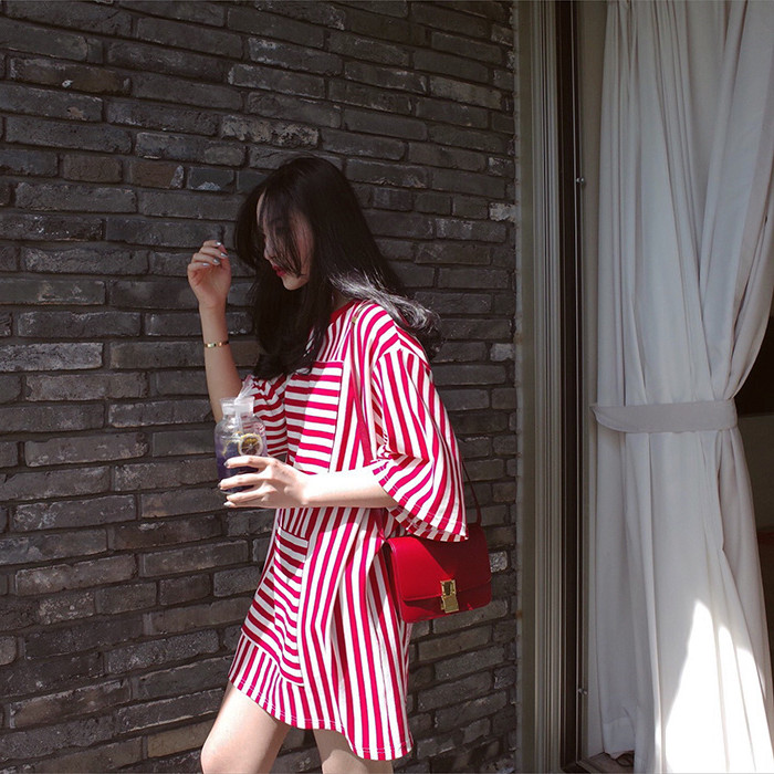 T恤中长款短袖宽松大码打底衫