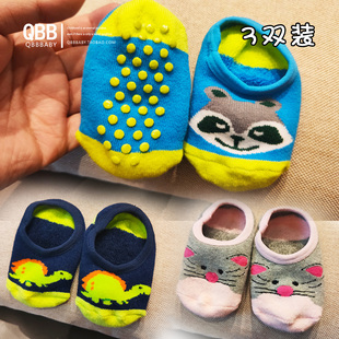 袜隔凉 婴儿地板袜防滑秋冬季 纯棉加厚保暖宝宝室内学步袜子儿童鞋