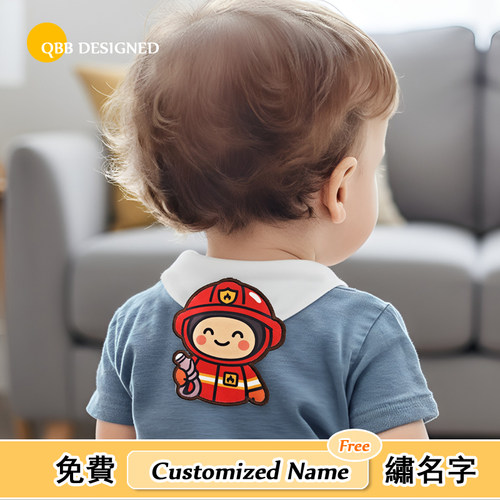 婴儿童纯棉吸汗巾宝宝隔汗巾垫背巾纯棉布幼儿园中大童汗巾绣名字