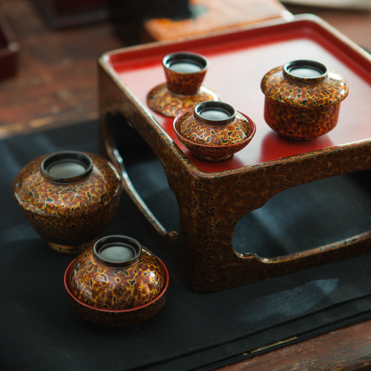 安泰桥福州金虫茶台小杯传统漆器