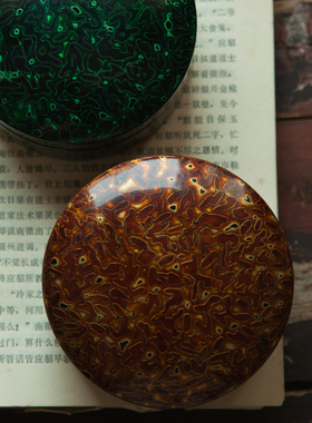 传统手工艺品香盒黑底扁圆大漆