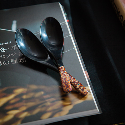 安泰桥 福州传统漆器 手作大漆 餐具【花柄汤勺】单个