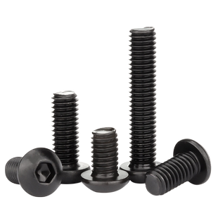 黑色304不锈钢圆头内六角螺丝镀黑锌盘头螺栓半圆杯螺丝钉大全