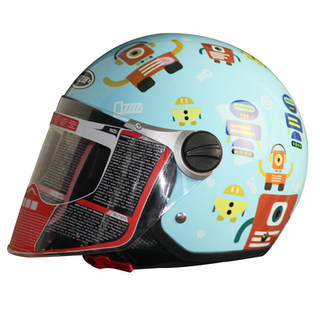 H2H双重认证儿童摩托车电动车头盔半盔彼得兔猫头鹰机海绵宝宝