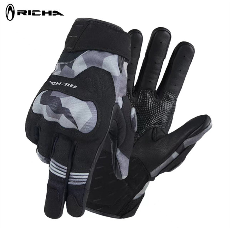 RICHA-826摩托车骑行手套防摔触屏机车碳钎维骑士装备四季